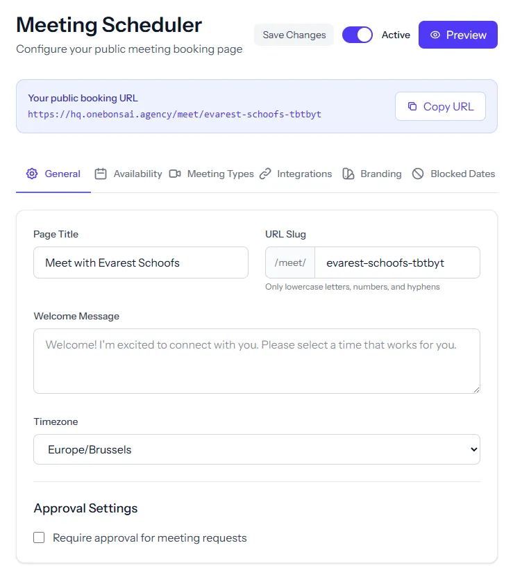 Meeting Scheduling screenshot