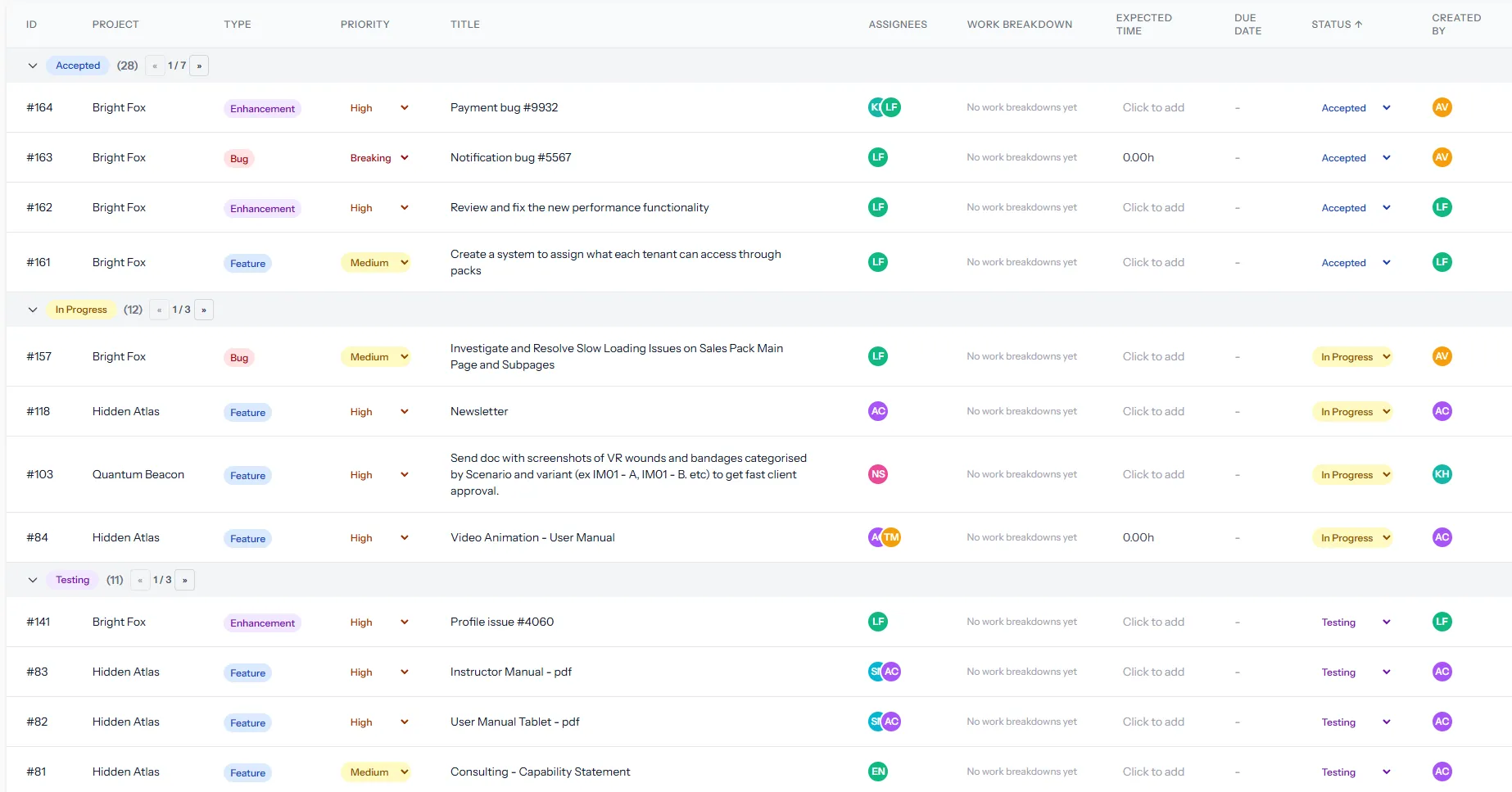Ticketing screenshot